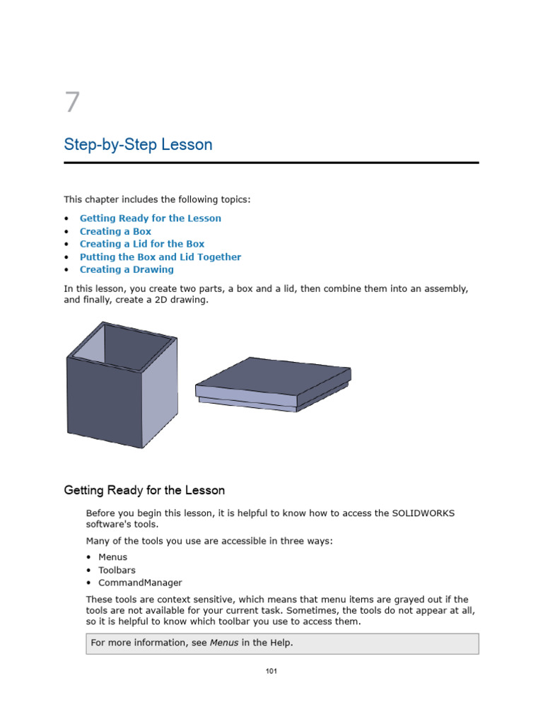 SOLIDWORKS Box and Lid Tutorial | PDF | Software