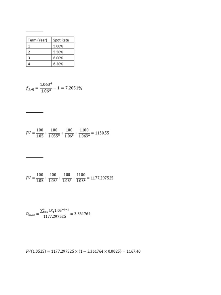 Bond Pricing and Forward Rate Calculations | PDF | Bonds (Finance ...