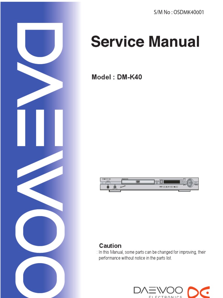 DVD Daewoo Dm-k40 | PDF | Electronic Circuits | Laser