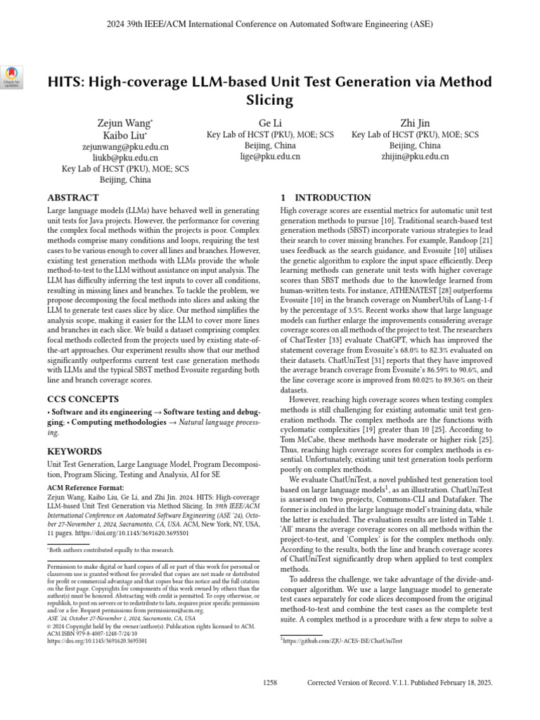 High-Coverage LLM Unit Test Generation | PDF | Unit Testing | Parameter ...