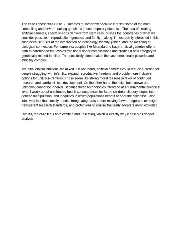 BioEthics Case Selection.pdf | PDF