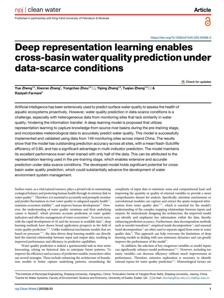 Deep Learning for Water Quality Prediction | PDF | Deep Learning ...