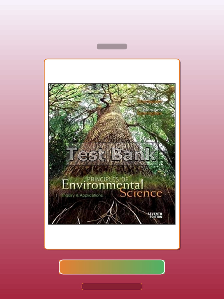 Test Bank for Principles of Environmental Science Inquiry and ...