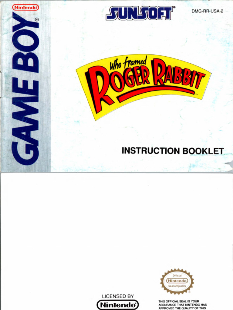 Game Boy Roger Rabbit Manual | PDF