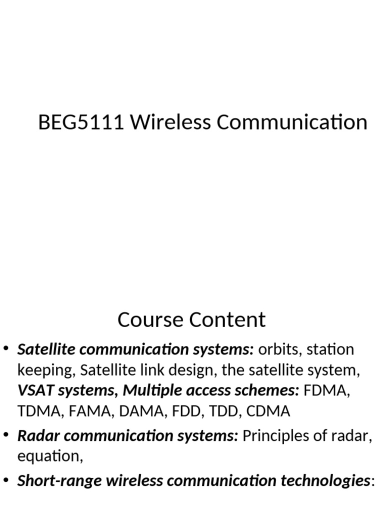 Intro to Wireless Communication | PDF | Channel Access Method ...