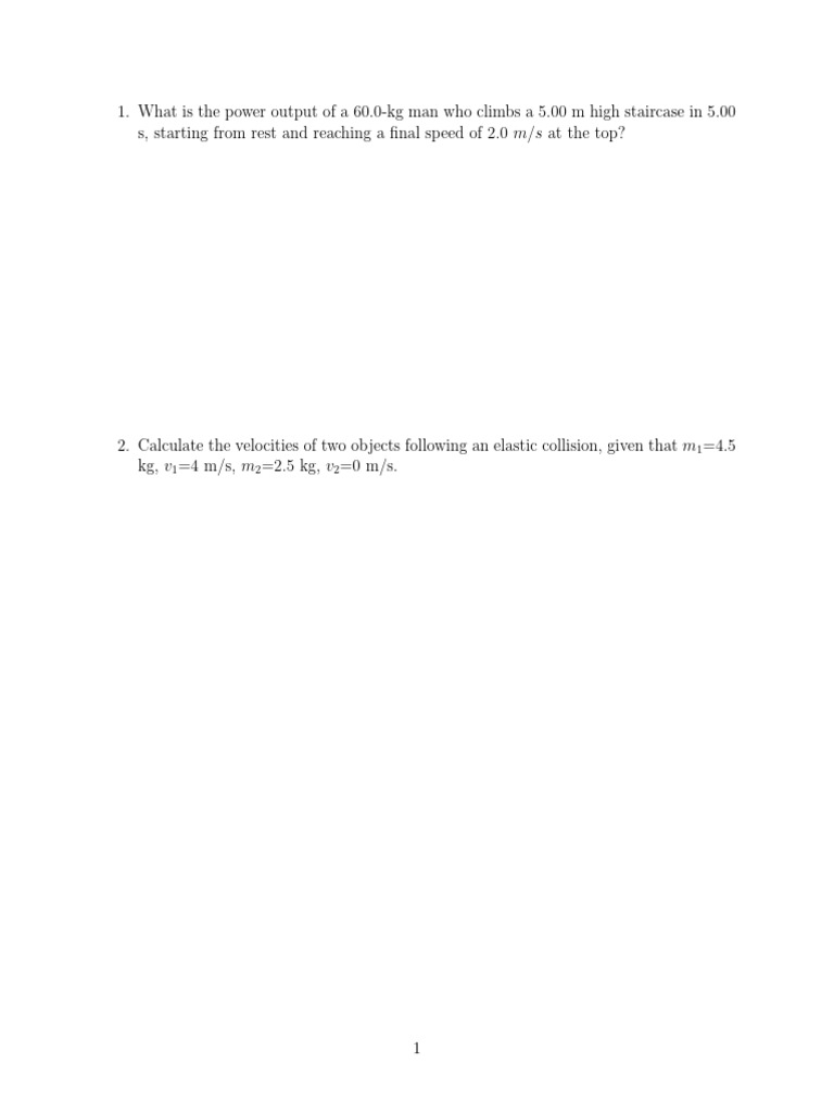 Physics Problems on Motion and Forces | PDF