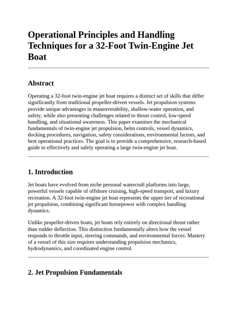 Jet Boat Operation Guide: 32-Foot Twin-Engine | PDF | Jet Engine ...