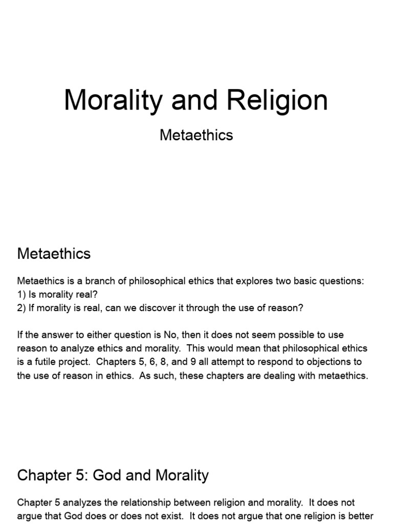 Metaethics: God and Morality Explained | PDF | Morality | God