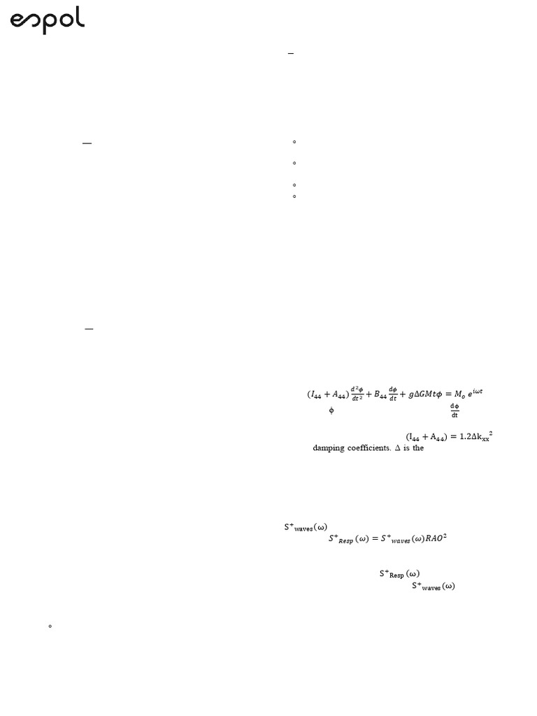 Roll Response Analysis in Waves | PDF | Spectral Density | Waves