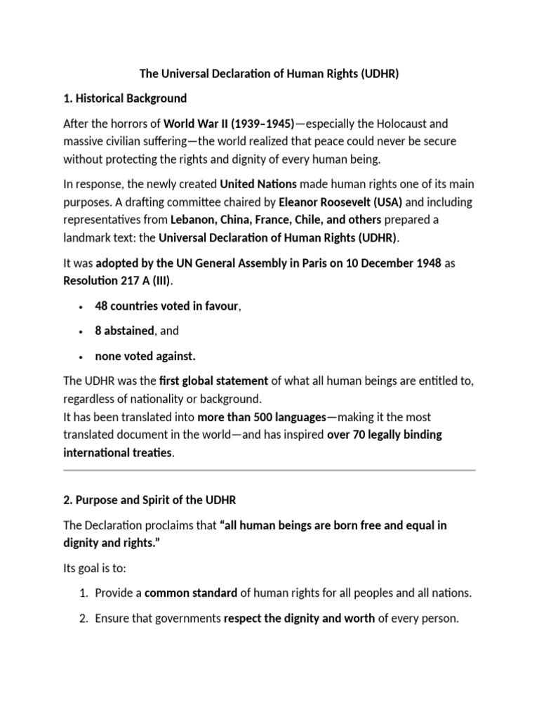 Understanding the Universal Declaration of Human Rights | PDF | Human ...