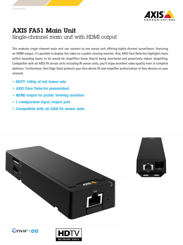 AXIS FA51 Main Unit Overview | PDF | Hdmi | Computing