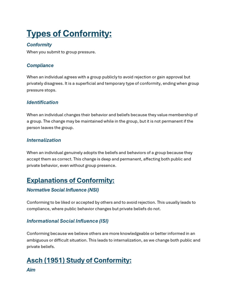 Understanding Types of Conformity | PDF