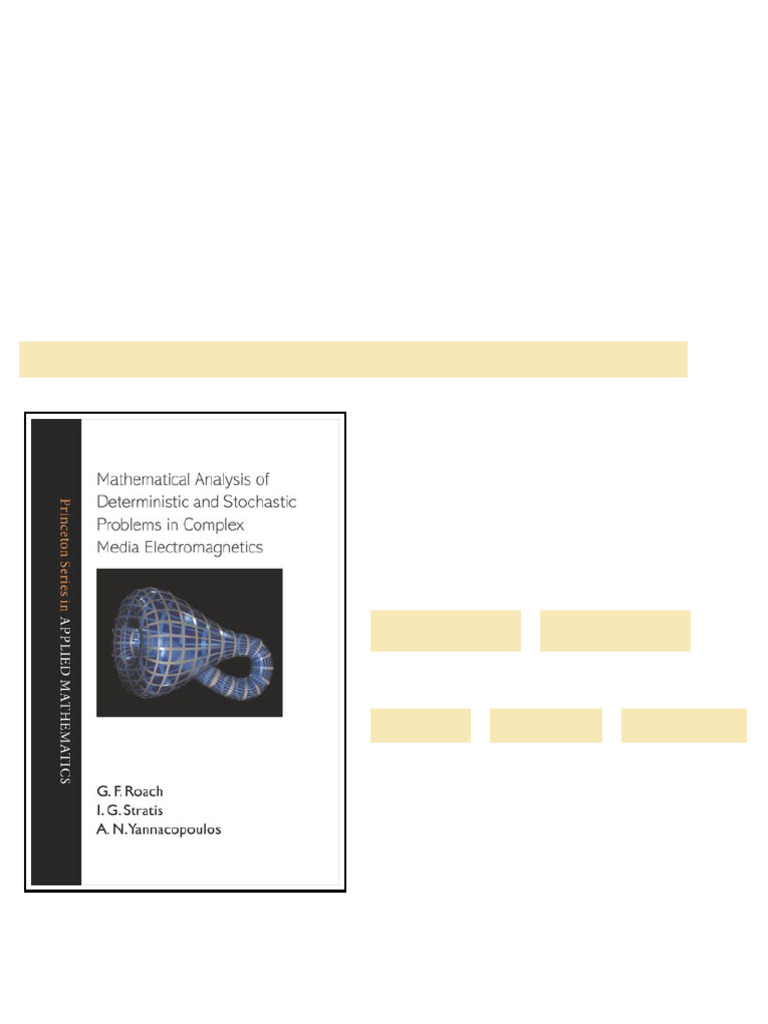 (Ebook) Mathematical Analysis of Deterministic and Stochastic Problems ...