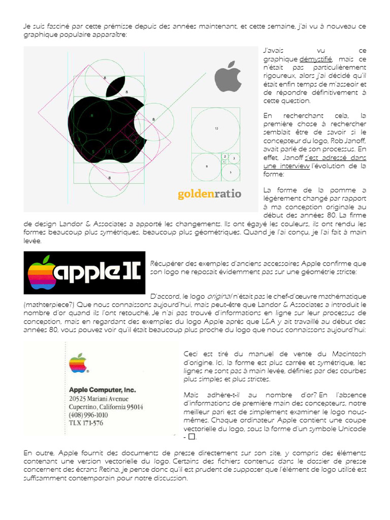Logo Apple : Mythe du Nombre d'Or | PDF | Apple Inc.