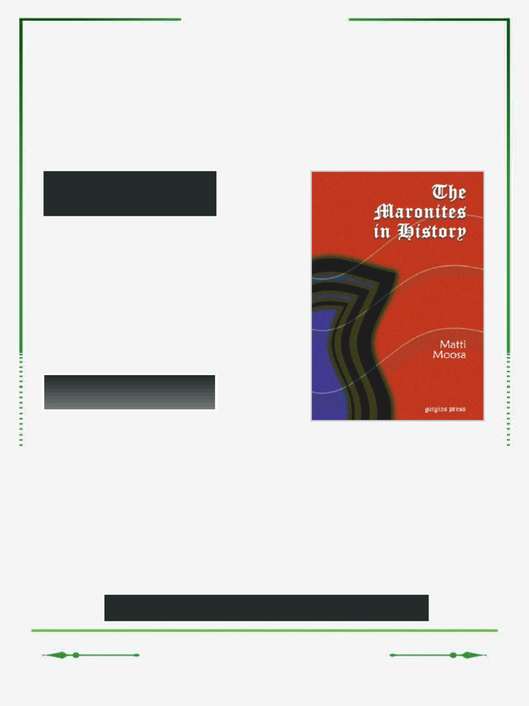 The Maronites in History Second Edition Matti Moosa Ebook Multi Device ...