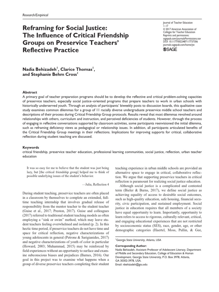 Critical Friendship Groups in Teacher Education | PDF | Teachers ...