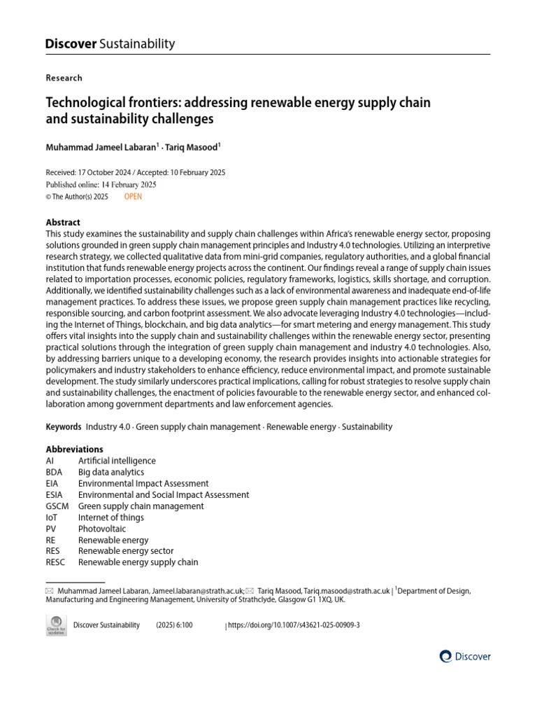 Renewable Energy Supply Chain Solutions | PDF | Supply Chain Management ...