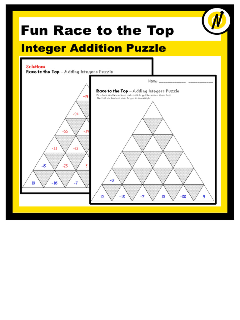 Integer Addition Puzzle Challenge | PDF
