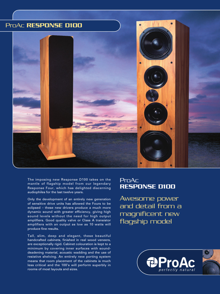 ProAc RESPONSE D100: Flagship Speakers | PDF | Loudspeaker | Electrical ...