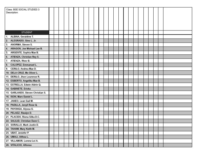 BSE Social Studies 3 Student List | PDF