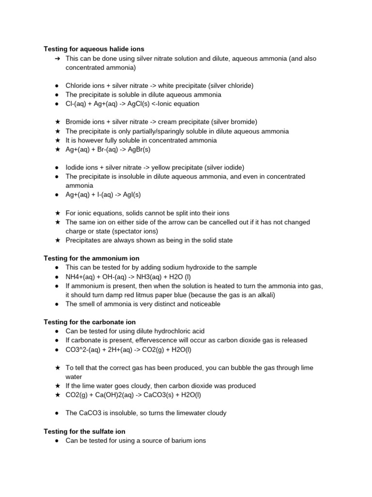 Aqueous Halide Ion Testing Methods | PDF