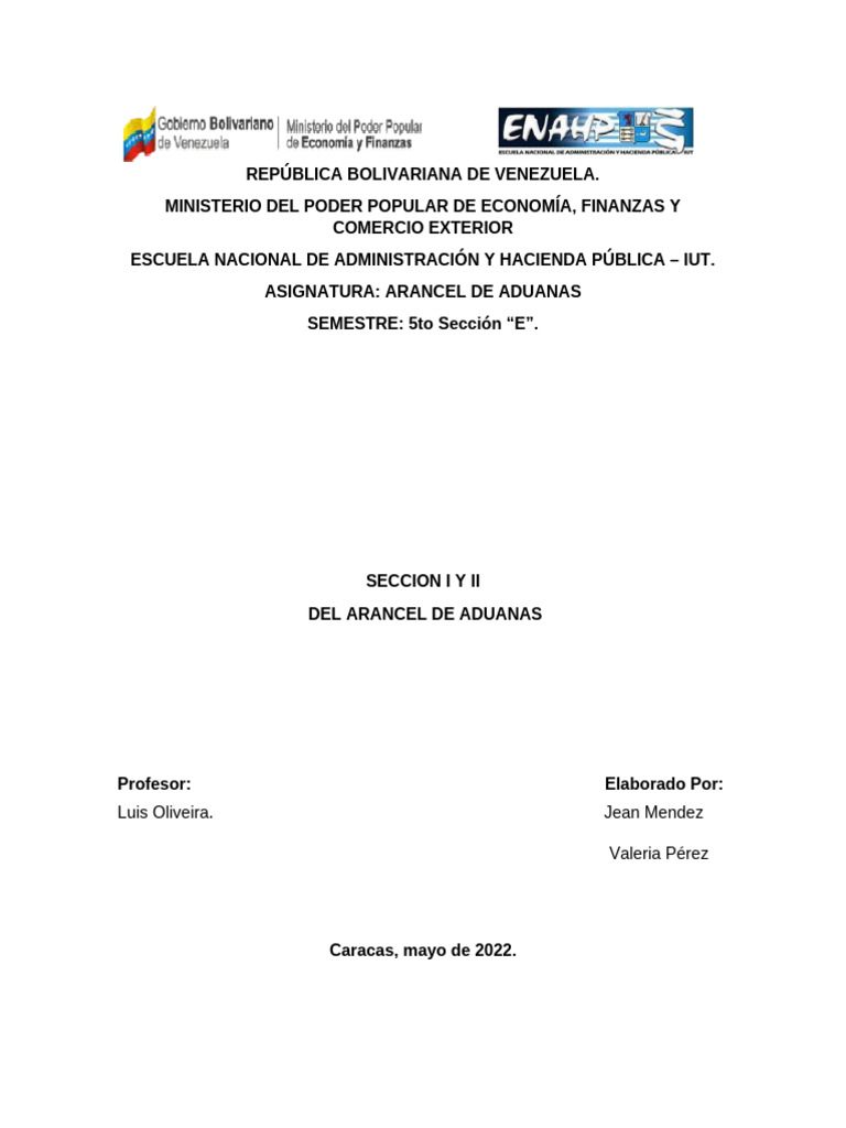 Análisis del Arancel de Aduanas en Venezuela | PDF | Cereales | Leche