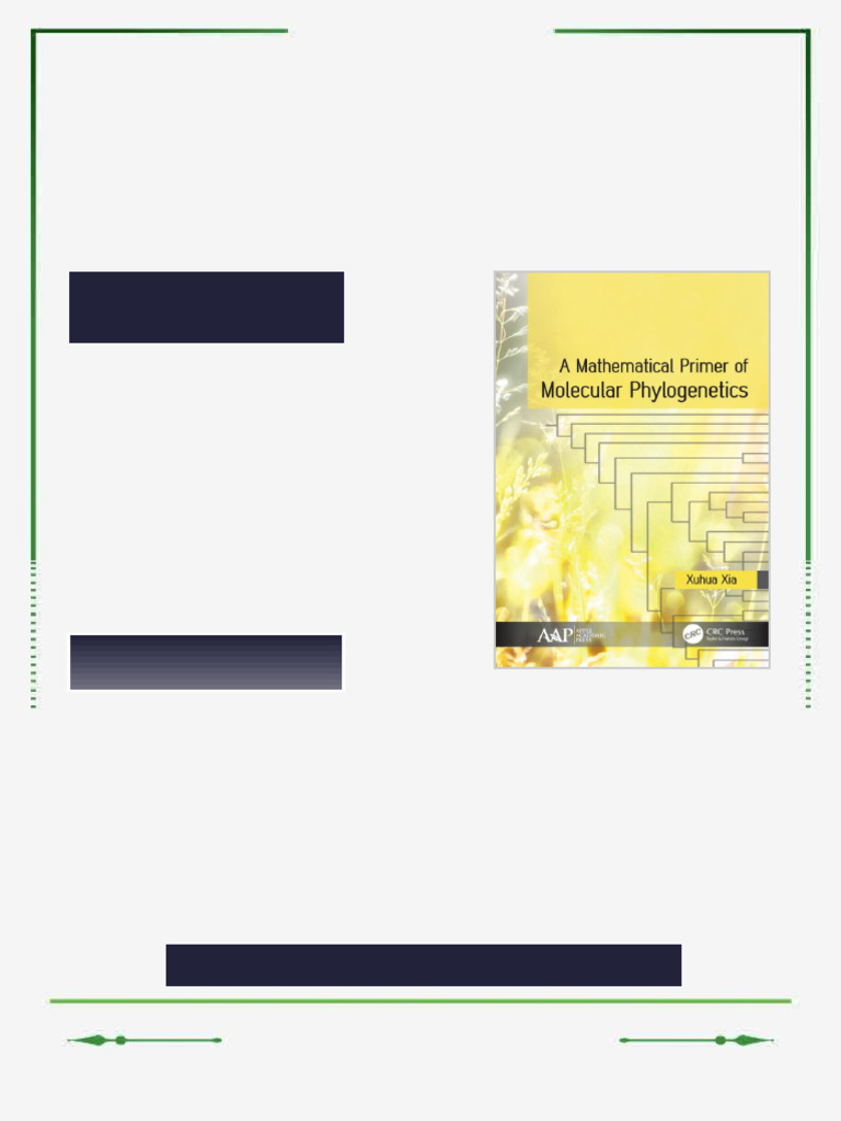 A Mathematical Primer of Molecular Phylogenetics 1st Edition Xuhua Xia ...