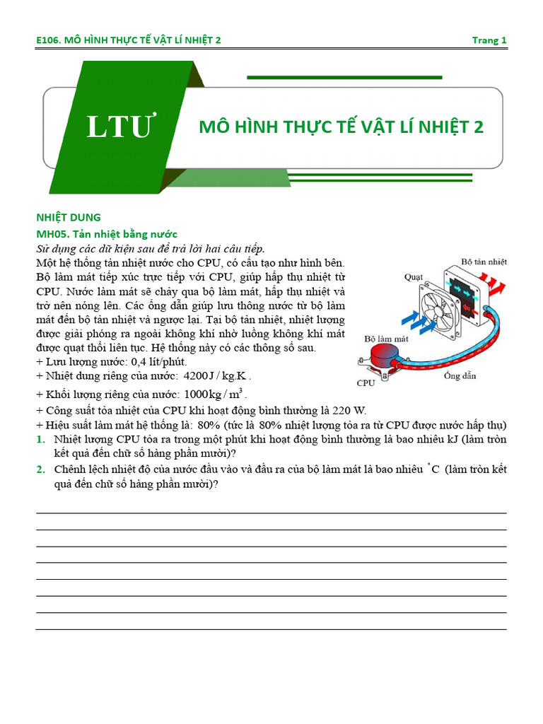 e106. Mô Hình Thực Tế Vật Lí Nhiệt 2 | PDF