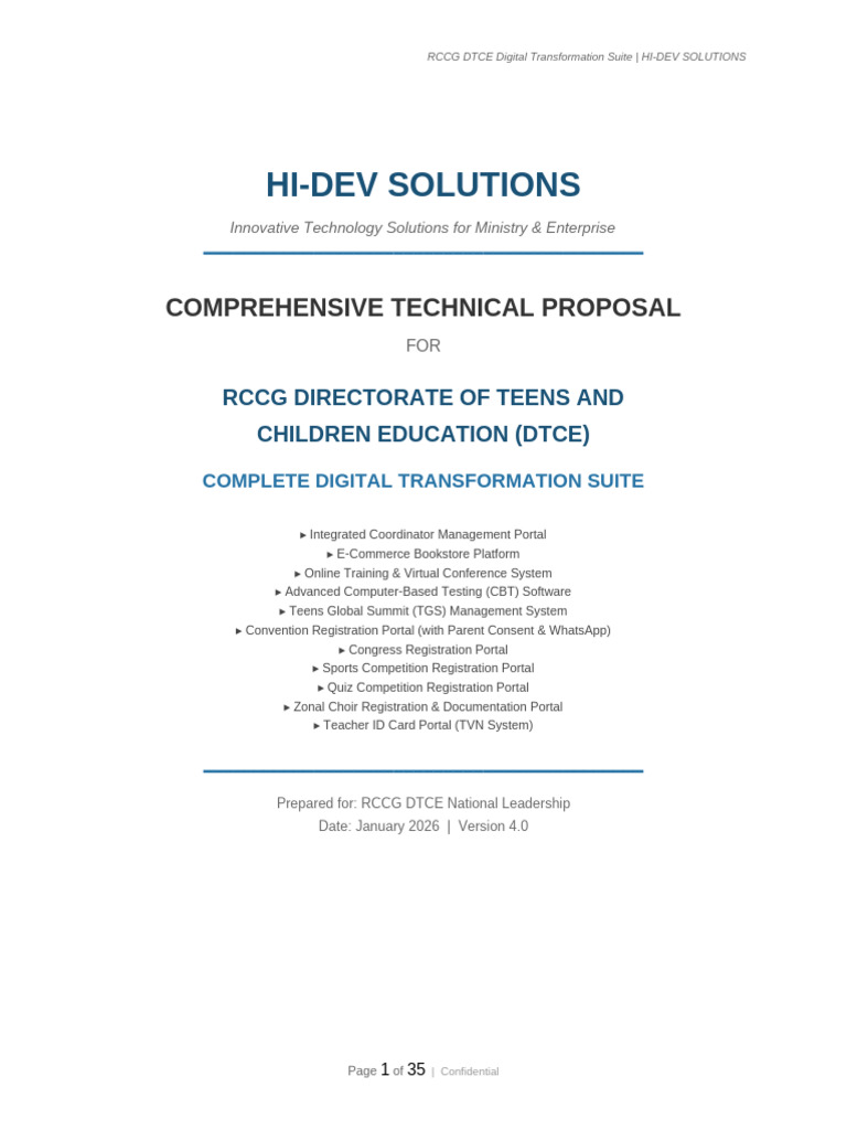 RCCG DTCE Digital Transformation Proposal | PDF | Identity Document ...