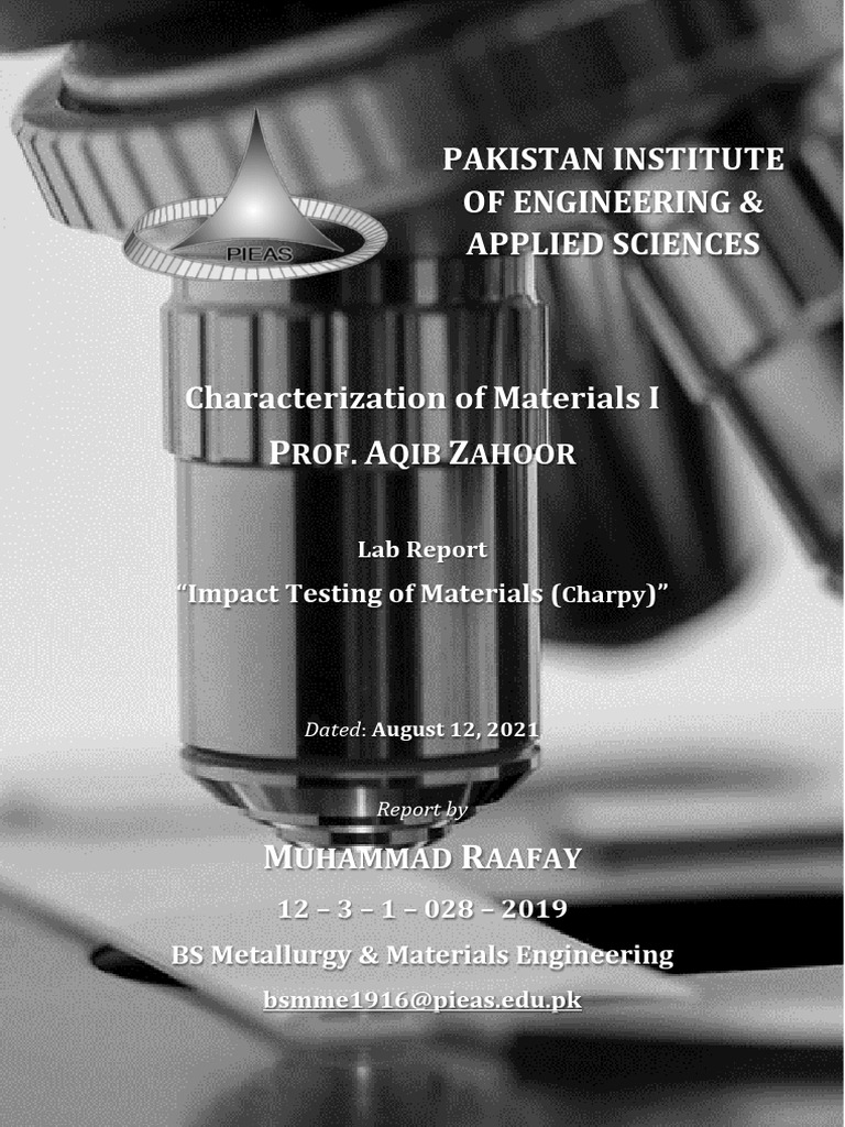 Impact Testing Lab Report by Muhammad Ra a Fay | PDF | Fracture ...