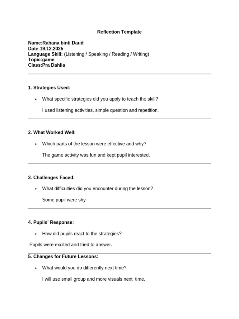 Game-Based Language Teaching Reflection | PDF