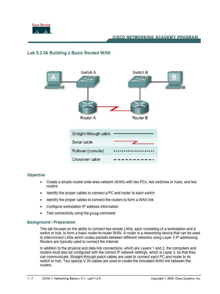 Build a Basic Routed WAN Lab Guide | PDF | Local Area Network ...
