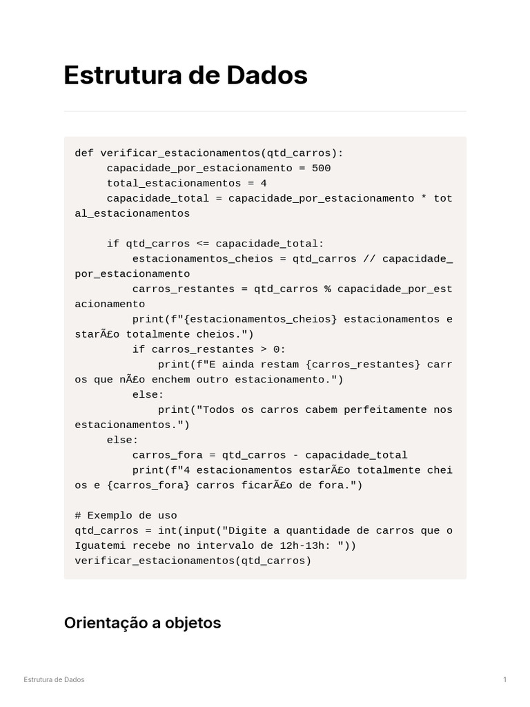 Estruturas de Dados em Python: Exemplos | PDF | Classe (programação de ...
