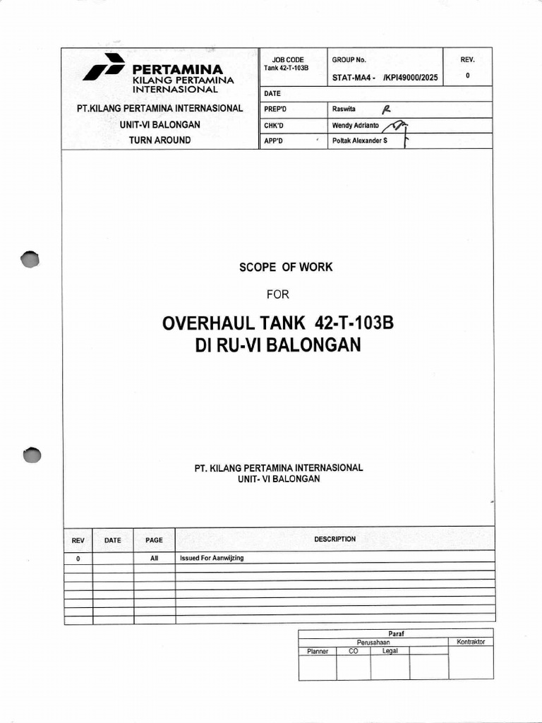 Sow & BQ - Overhaul Tank 42-T-103b | PDF