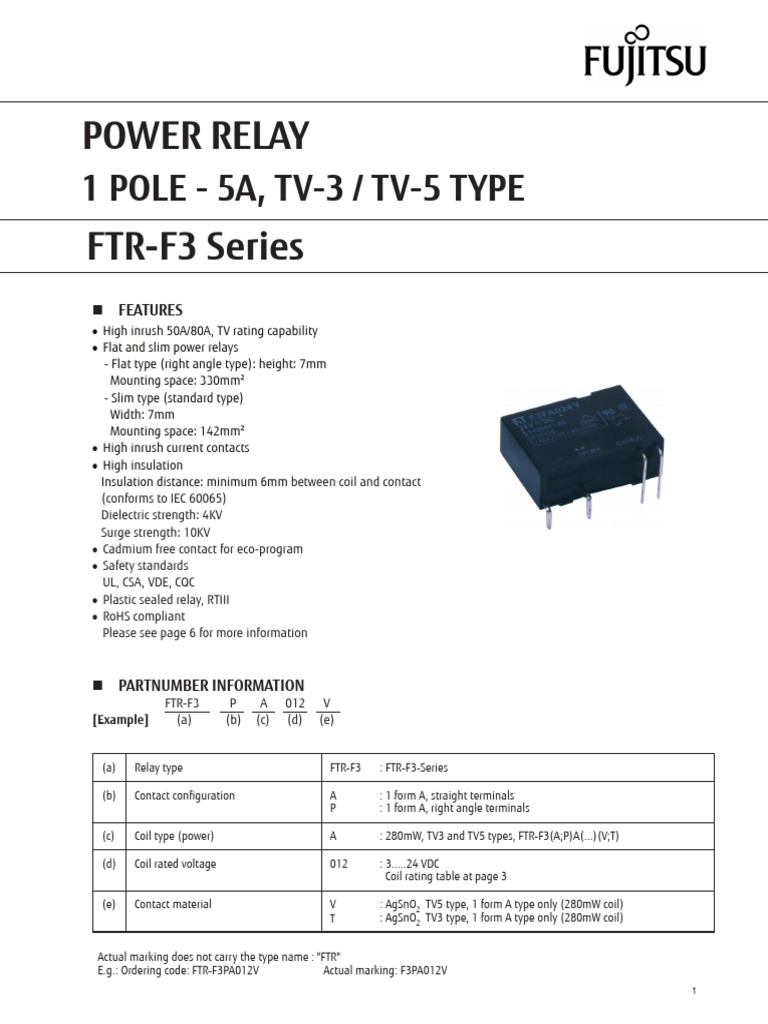 267ftr-f3-5a | PDF | Electrical Components | Electronics
