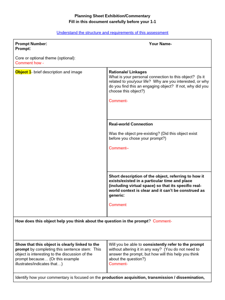 Exhibition Planning Sheet Template | PDF | Knowledge | Evaluation