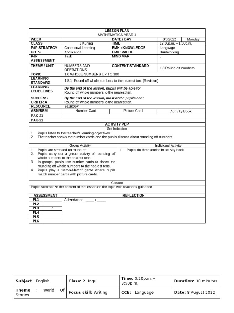 RPH M20 2022 | PDF | English Language | Reading Comprehension