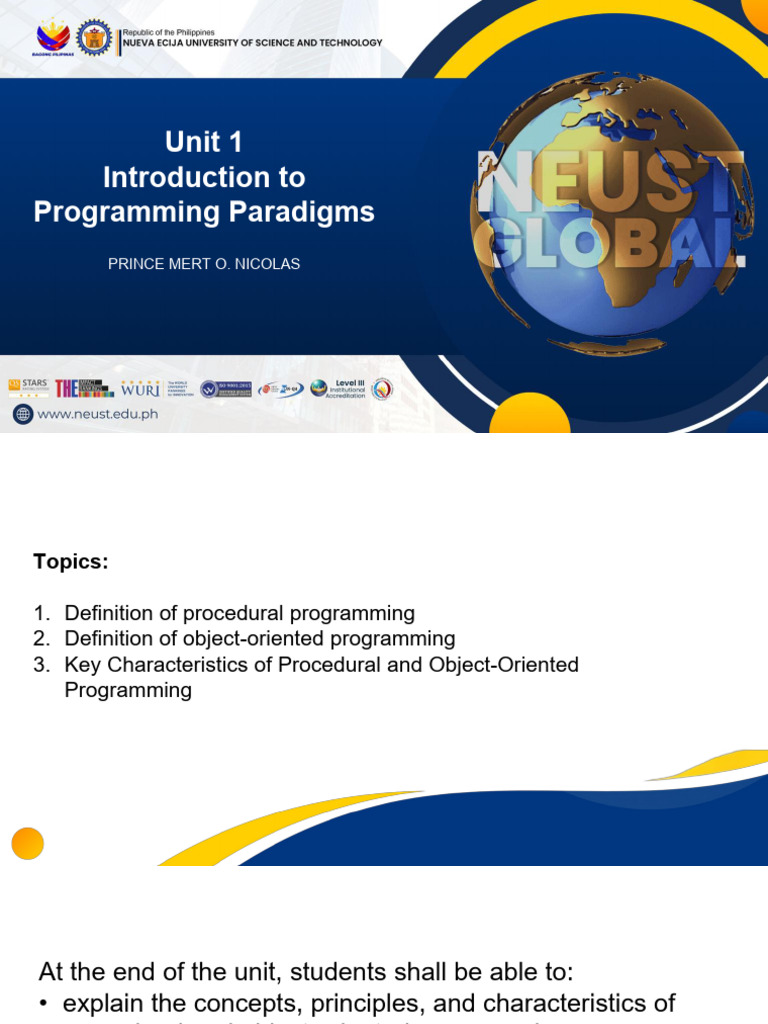 2- It Pf-01 Unit 1 | PDF | Object Oriented Programming | Class ...