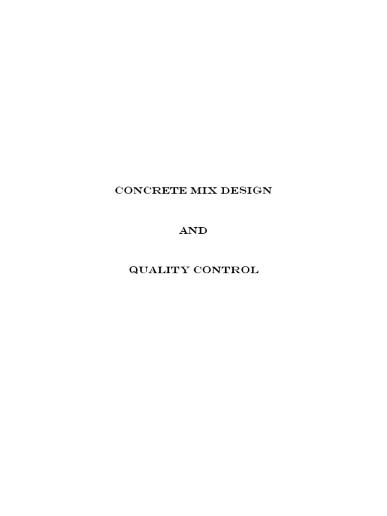 Conc Mix Design | PDF