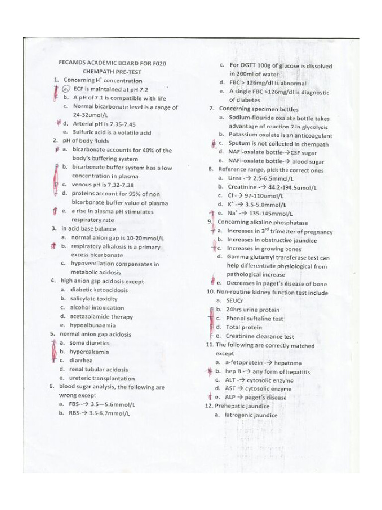 CHM Path Pretest | PDF