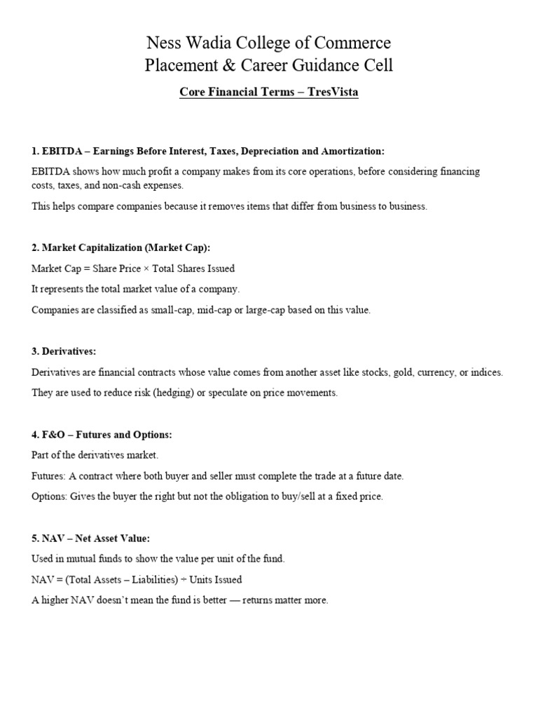 Essential Financial Terms Explained | PDF | Beta (Finance) | Financial Risk