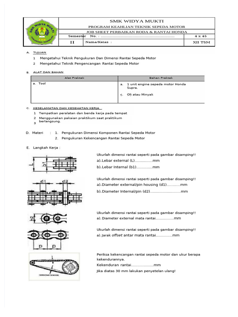 Teknik Pengukuran Rantai Sepeda Motor | PDF