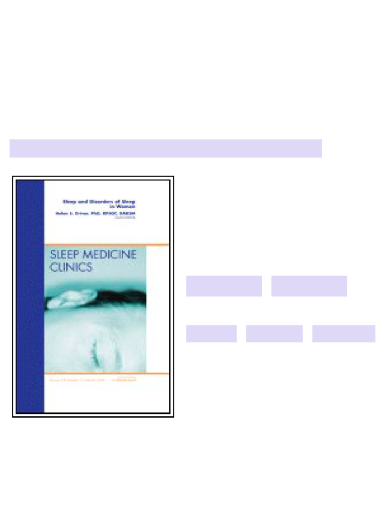 Sleep and Disorders of Sleep in Women An Issue of Sleep Medicine ...