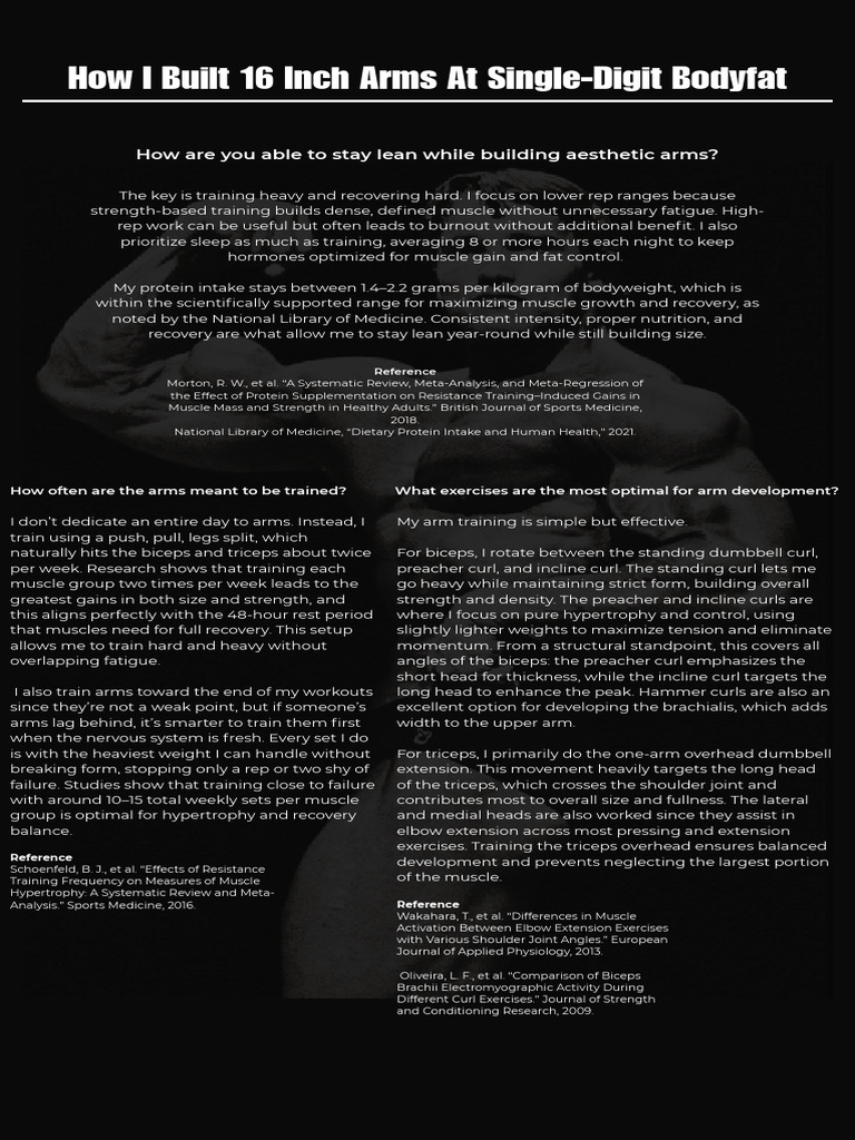 Build 16-Inch Arms with Low Bodyfat | PDF | Strength Training | Muscle ...