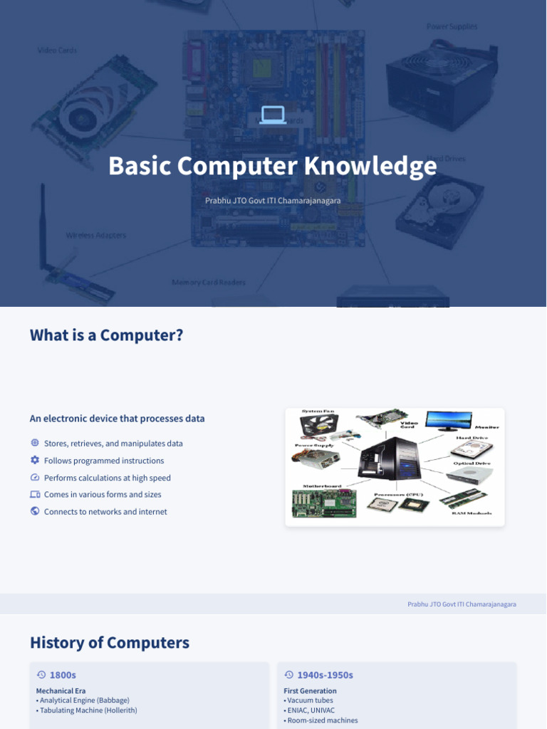 Essential Computer Knowledge Guide | PDF | Random Access Memory ...