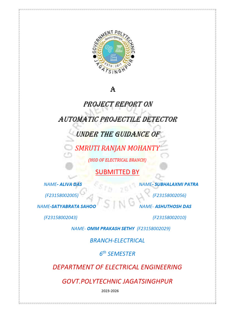 Automatic Projectile Detector Project Report | PDF | Relay | Computer ...