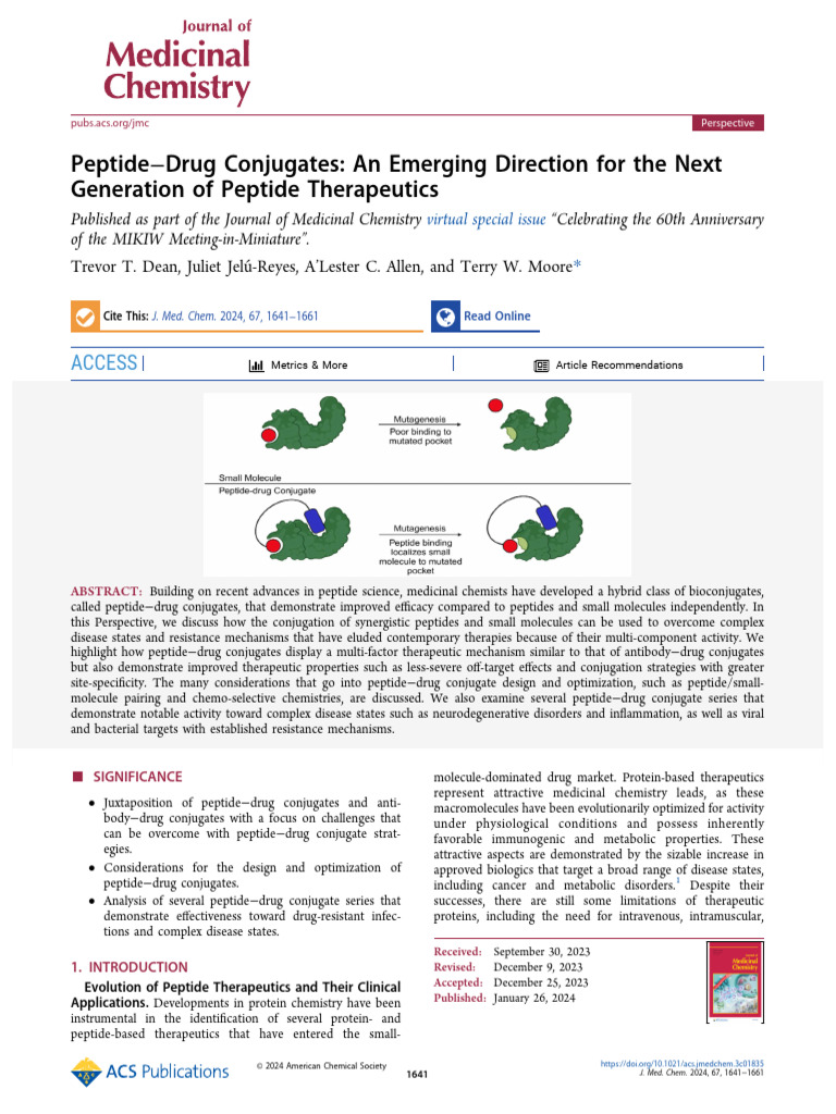 Peptide Drug Conjugates An Emerging Direction For The Next Generation ...