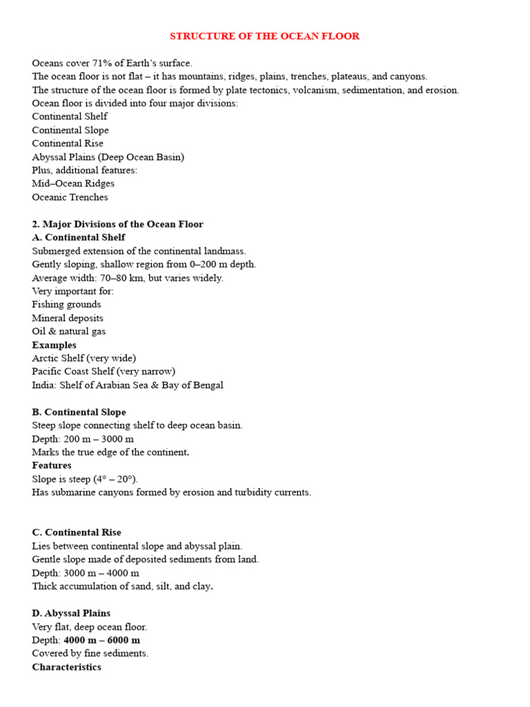 Very IMP Notes for 11 Th Standred Student | PDF | Continental Shelf ...
