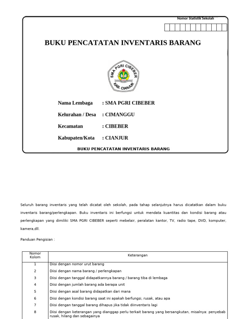 Buku Inventaris Barang | PDF