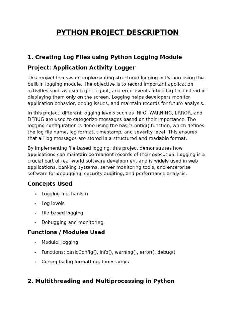 PYTHON PROJECT DESCRIPTION | PDF | Programming | Computer Program